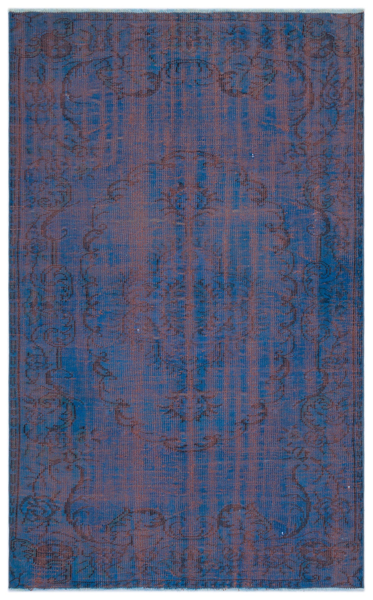 Blue Over Dyed Vintage Rug 4&#39;11&#39;&#39; x 7&#39;10&#39;&#39; ft 149 x 240 cm