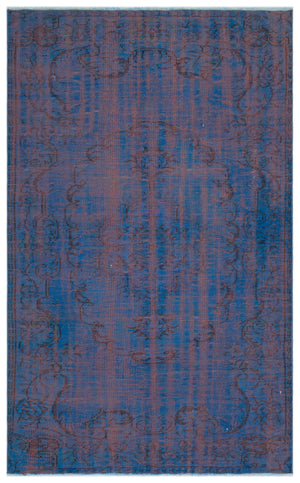 Blue Over Dyed Vintage Rug 4'11'' x 7'10'' ft 149 x 240 cm