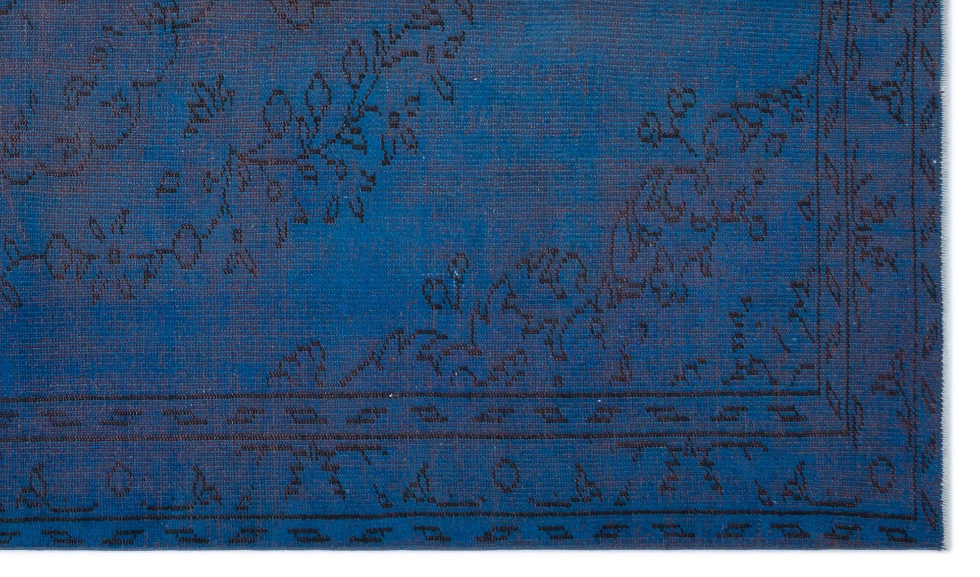 Blue Over Dyed Vintage Rug 5'5'' x 9'3'' ft 166 x 281 cm