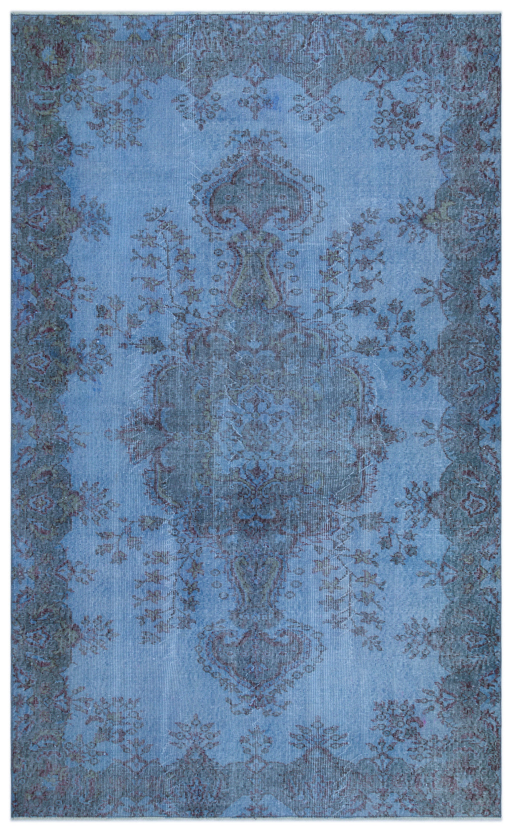 Blue Over Dyed Vintage Rug 5'6'' x 9'0'' ft 168 x 275 cm