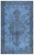 Blue Over Dyed Vintage Rug 5'6'' x 9'0'' ft 168 x 275 cm