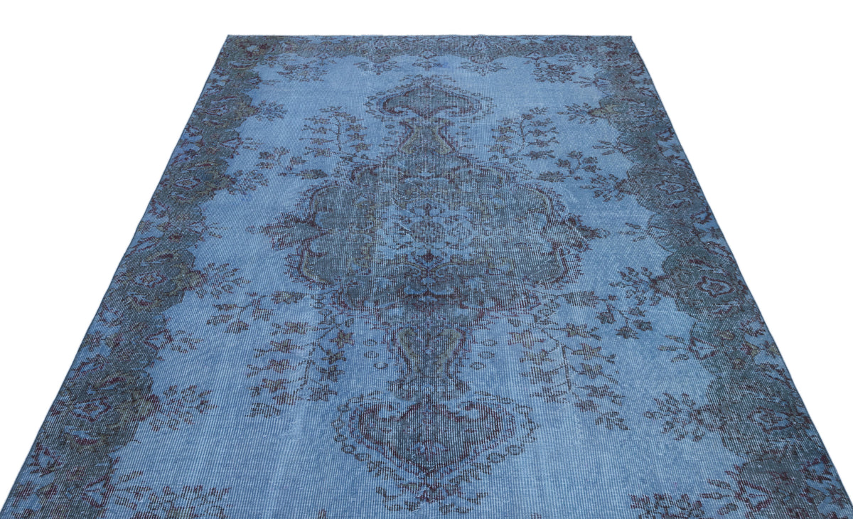 Blue Over Dyed Vintage Rug 5&#39;6&#39;&#39; x 9&#39;0&#39;&#39; ft 168 x 275 cm
