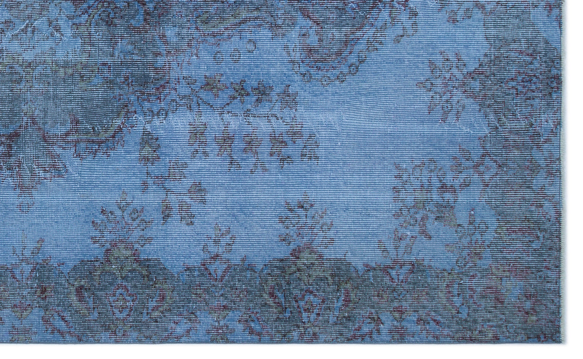 Blue Over Dyed Vintage Rug 5&#39;6&#39;&#39; x 9&#39;0&#39;&#39; ft 168 x 275 cm