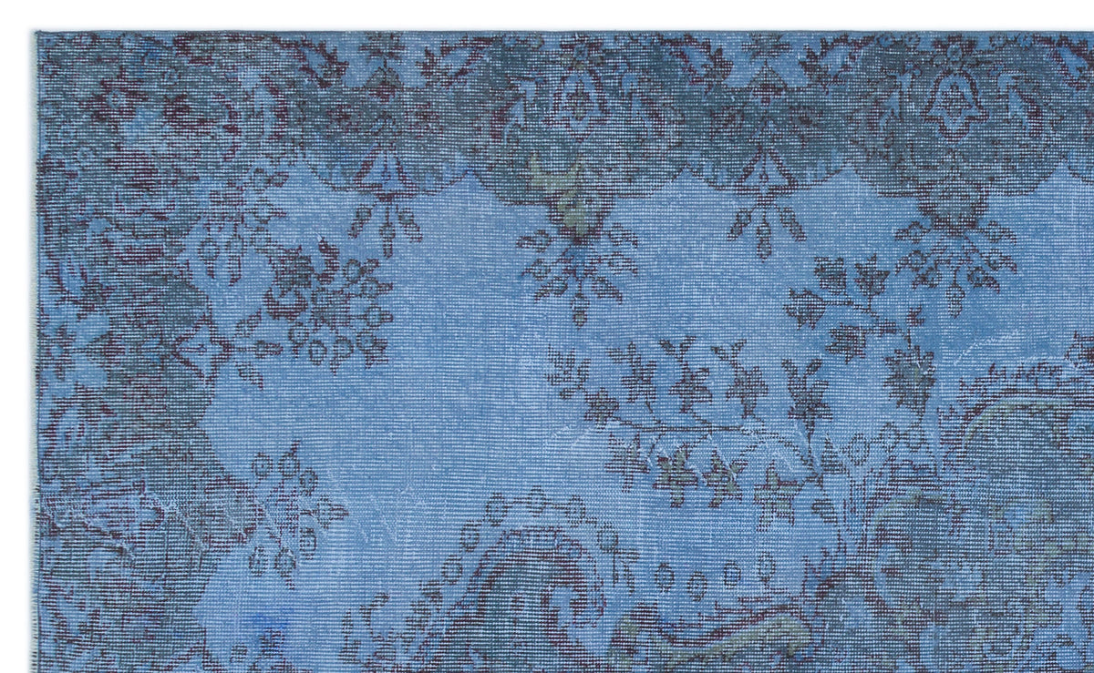 Blue Over Dyed Vintage Rug 5&#39;6&#39;&#39; x 9&#39;0&#39;&#39; ft 168 x 275 cm