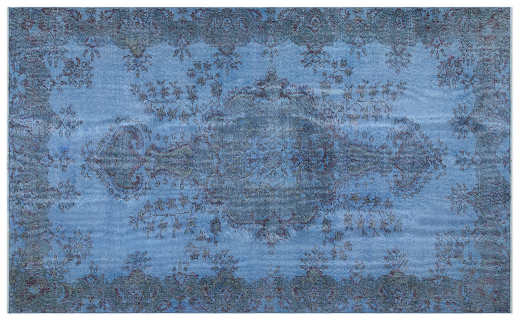 Blue Over Dyed Vintage Rug 5'6'' x 9'0'' ft 168 x 275 cm