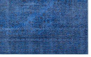 Blue Over Dyed Vintage Rug 5'6'' x 9'5'' ft 167 x 286 cm
