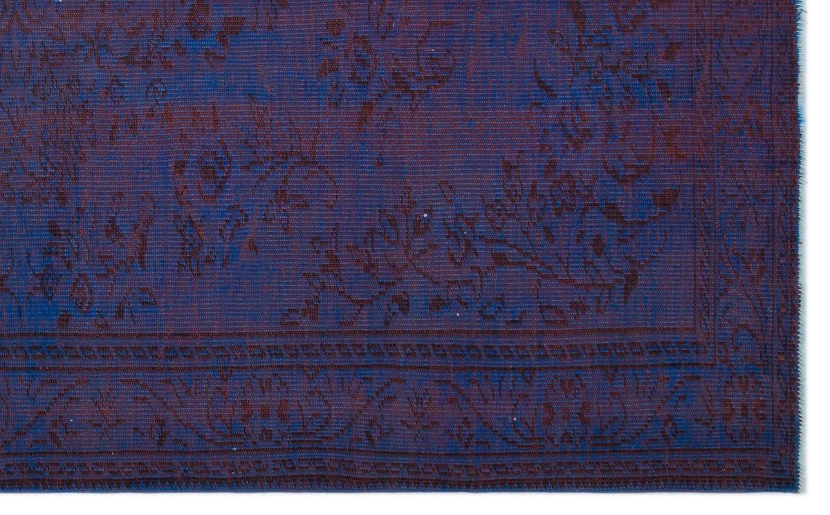 Blue Over Dyed Vintage Rug 5&#39;10&#39;&#39; x 9&#39;8&#39;&#39; ft 179 x 294 cm