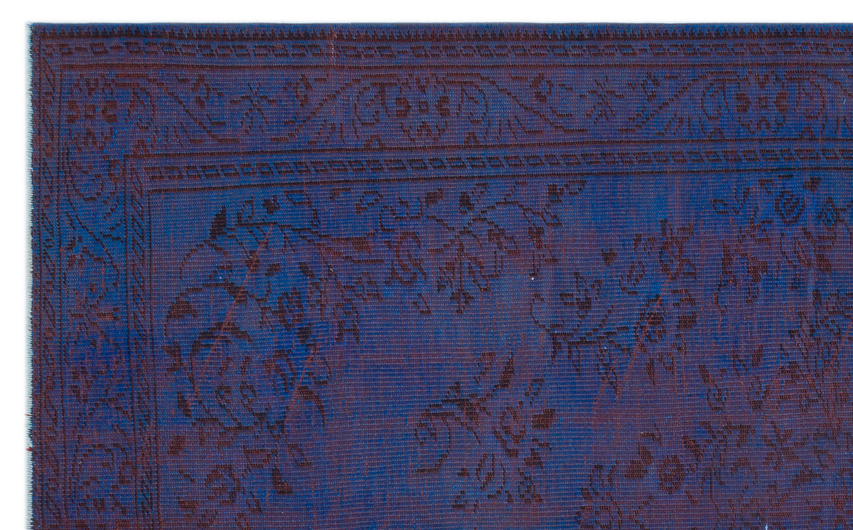 Blue Over Dyed Vintage Rug 5&#39;10&#39;&#39; x 9&#39;8&#39;&#39; ft 179 x 294 cm