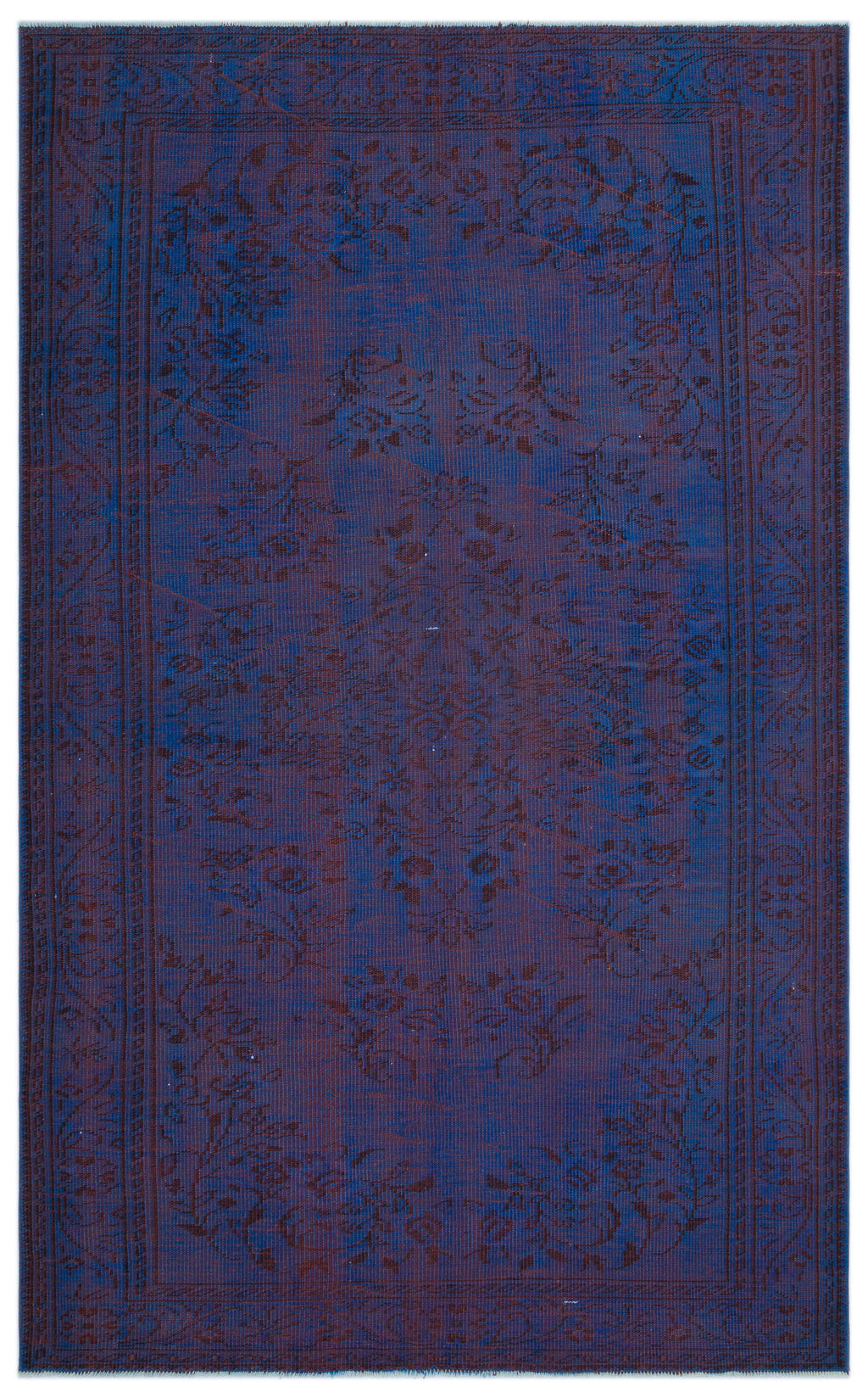 Blue Over Dyed Vintage Rug 5'10'' x 9'8'' ft 179 x 294 cm
