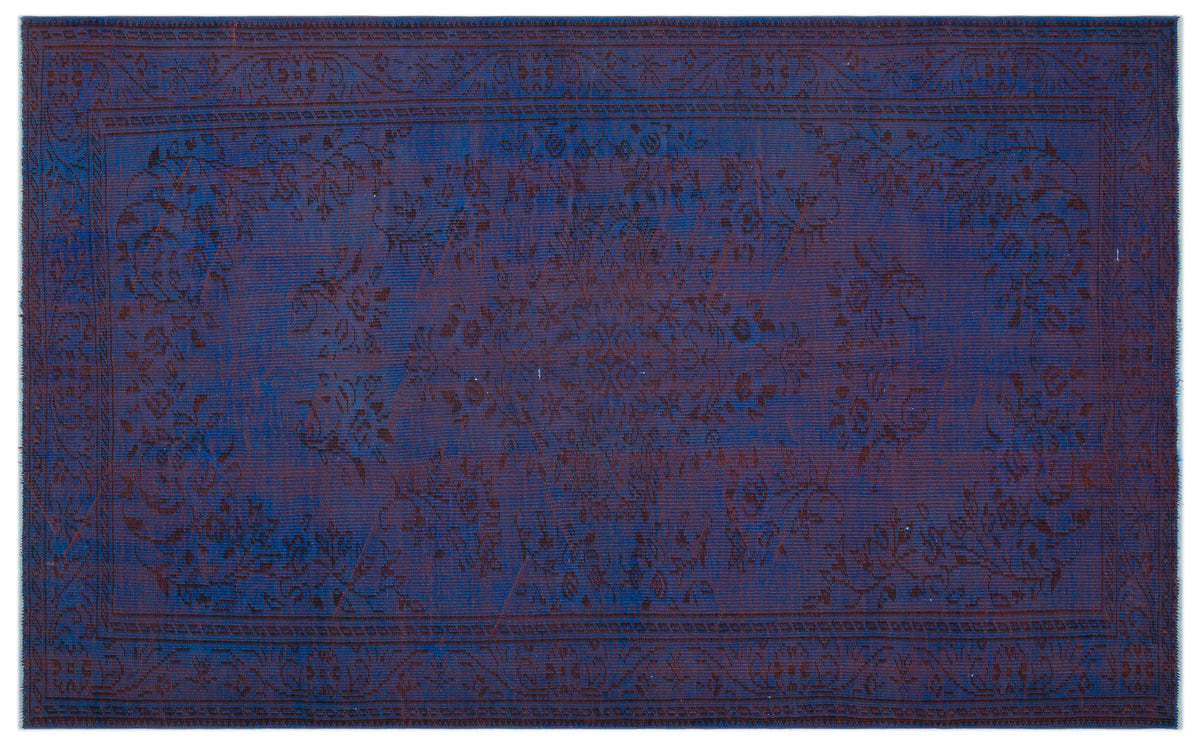 Blue Over Dyed Vintage Rug 5&#39;10&#39;&#39; x 9&#39;8&#39;&#39; ft 179 x 294 cm