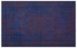 Blue Over Dyed Vintage Rug 5'10'' x 9'8'' ft 179 x 294 cm
