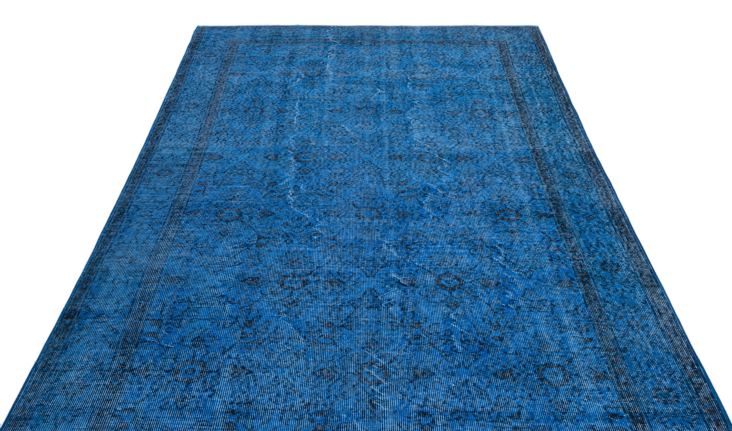 Blue Over Dyed Vintage Rug 5'10'' x 9'5'' ft 178 x 288 cm