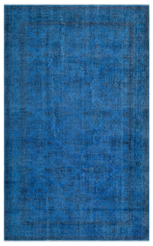 Blue Over Dyed Vintage Rug 5'10'' x 9'5'' ft 178 x 288 cm