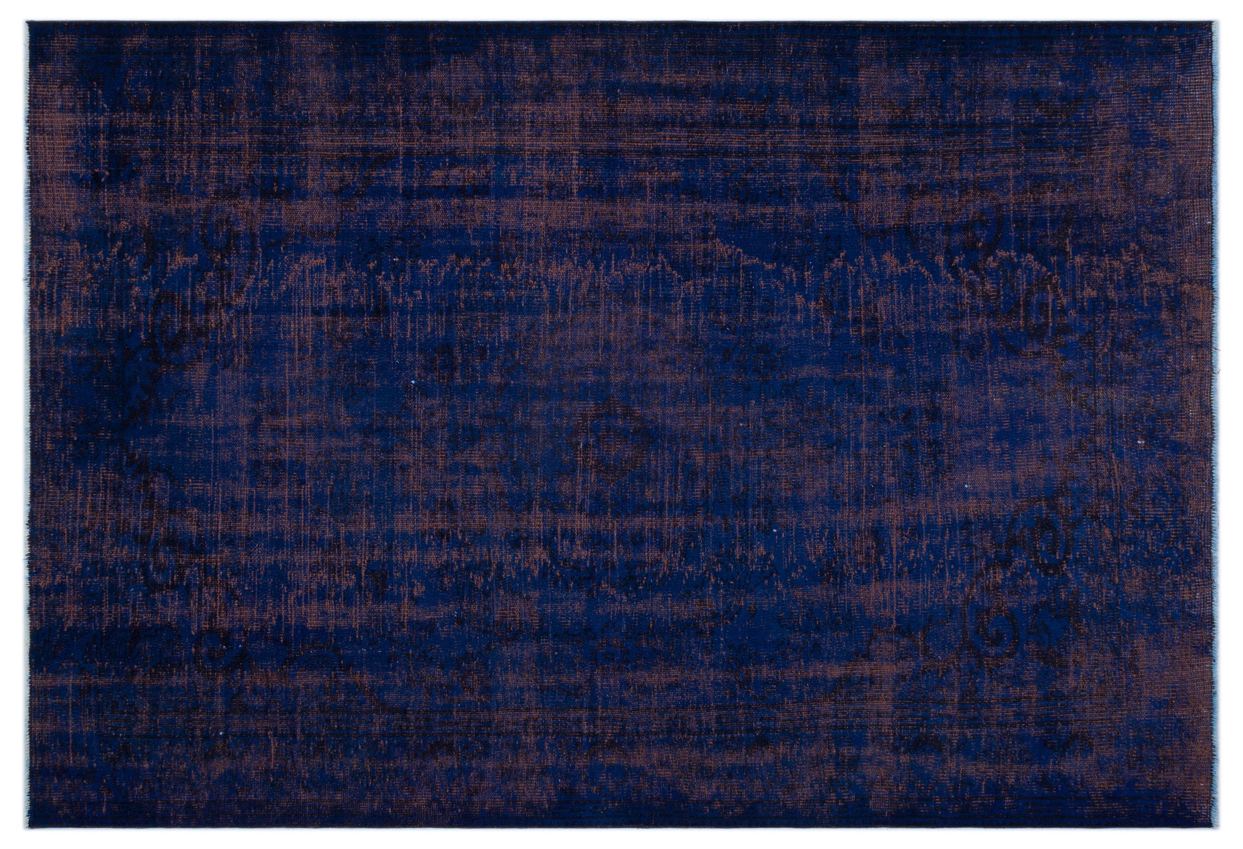 Black Over Dyed Vintage Rug 6'3'' x 8'10'' ft 191 x 270 cm