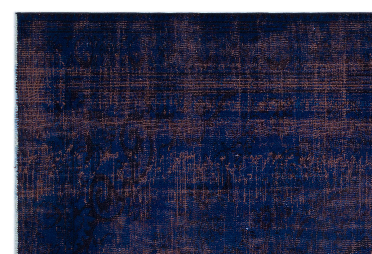 Black Over Dyed Vintage Rug 6&#39;3&#39;&#39; x 8&#39;10&#39;&#39; ft 191 x 270 cm