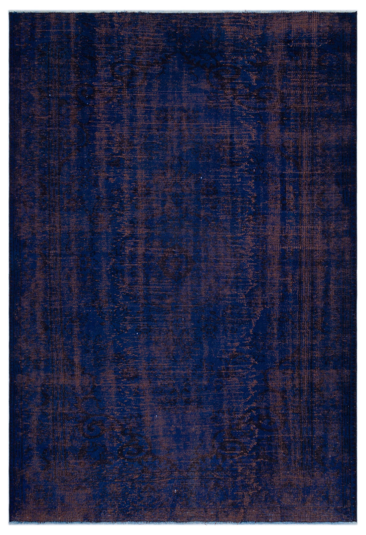 Black Over Dyed Vintage Rug 6&#39;3&#39;&#39; x 8&#39;10&#39;&#39; ft 191 x 270 cm