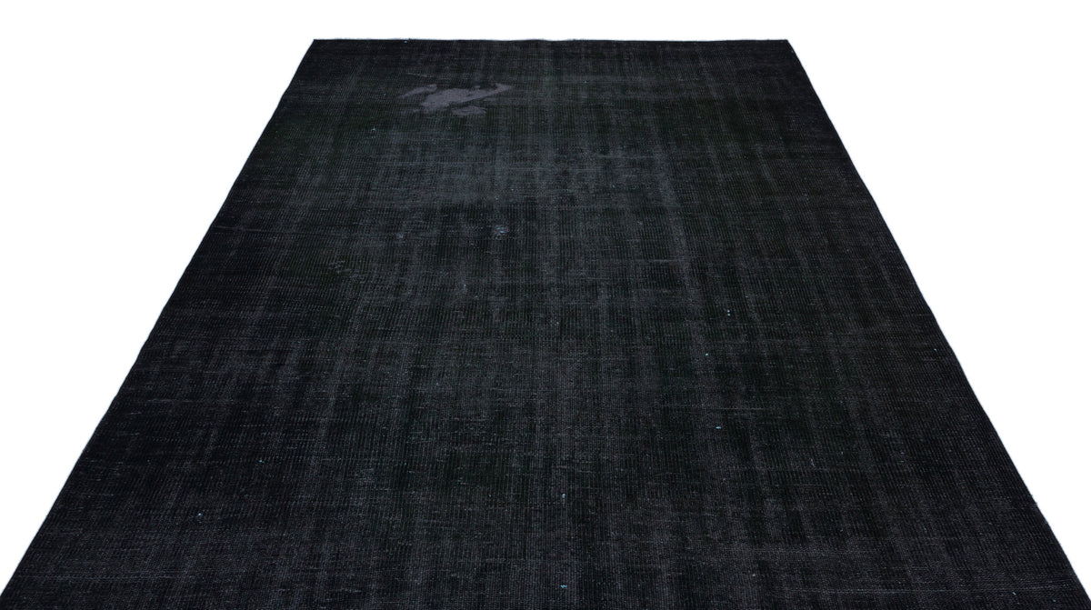 Black Over Dyed Vintage Rug 6&#39;3&#39;&#39; x 9&#39;10&#39;&#39; ft 191 x 300 cm