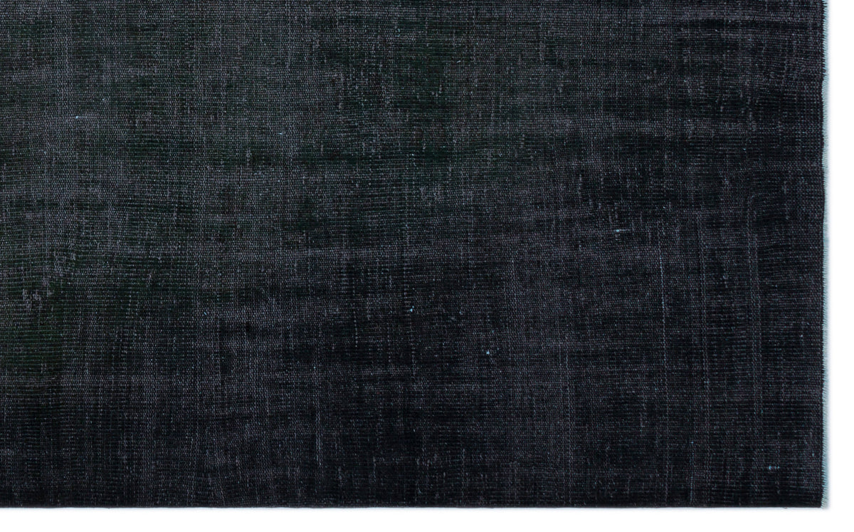 Black Over Dyed Vintage Rug 6&#39;3&#39;&#39; x 9&#39;10&#39;&#39; ft 191 x 300 cm