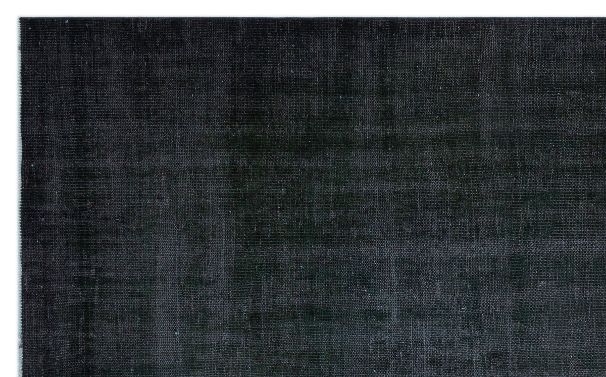 Black Over Dyed Vintage Rug 6&#39;3&#39;&#39; x 9&#39;10&#39;&#39; ft 191 x 300 cm