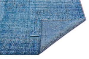 Blue Over Dyed Vintage Rug 5'7'' x 8'10'' ft 169 x 270 cm