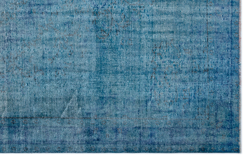 Blue Over Dyed Vintage Rug 5'7'' x 8'10'' ft 169 x 270 cm