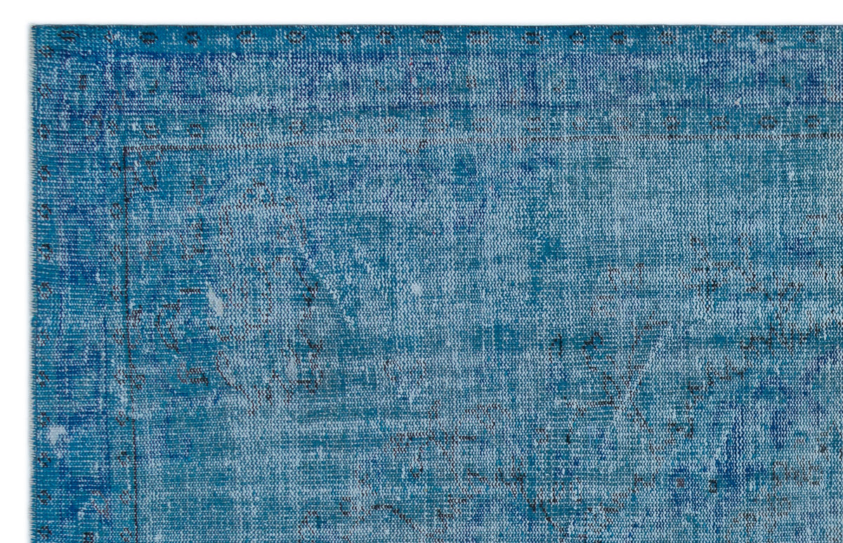 Blue Over Dyed Vintage Rug 5&#39;7&#39;&#39; x 8&#39;10&#39;&#39; ft 169 x 270 cm