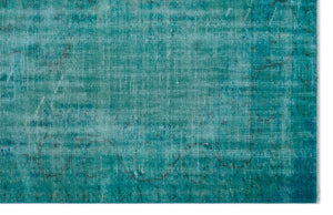 Turquoise  Over Dyed Vintage Rug 5'6'' x 8'11'' ft 168 x 272 cm