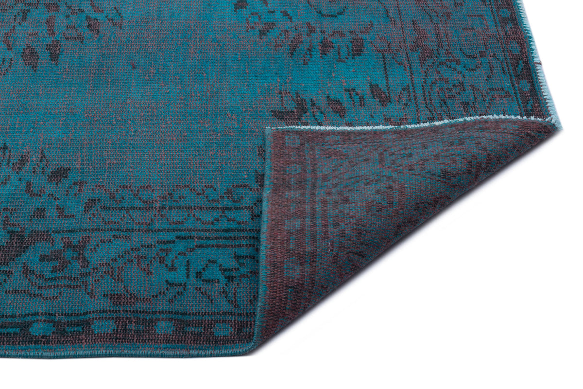 Turquoise  Over Dyed Vintage Rug 5&#39;7&#39;&#39; x 9&#39;6&#39;&#39; ft 171 x 289 cm