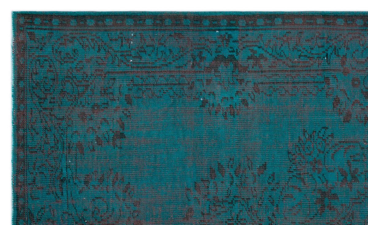 Turquoise  Over Dyed Vintage Rug 5&#39;7&#39;&#39; x 9&#39;6&#39;&#39; ft 171 x 289 cm