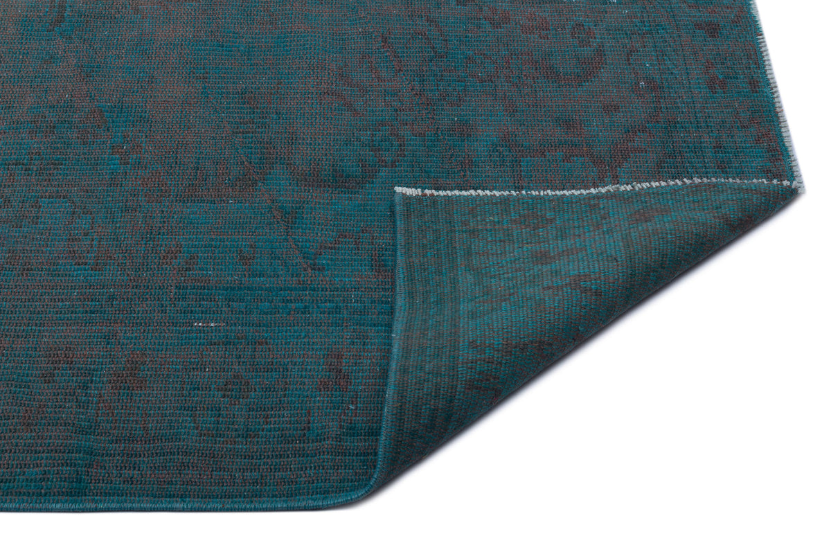 Turquoise  Over Dyed Vintage Rug 5&#39;6&#39;&#39; x 8&#39;8&#39;&#39; ft 167 x 263 cm