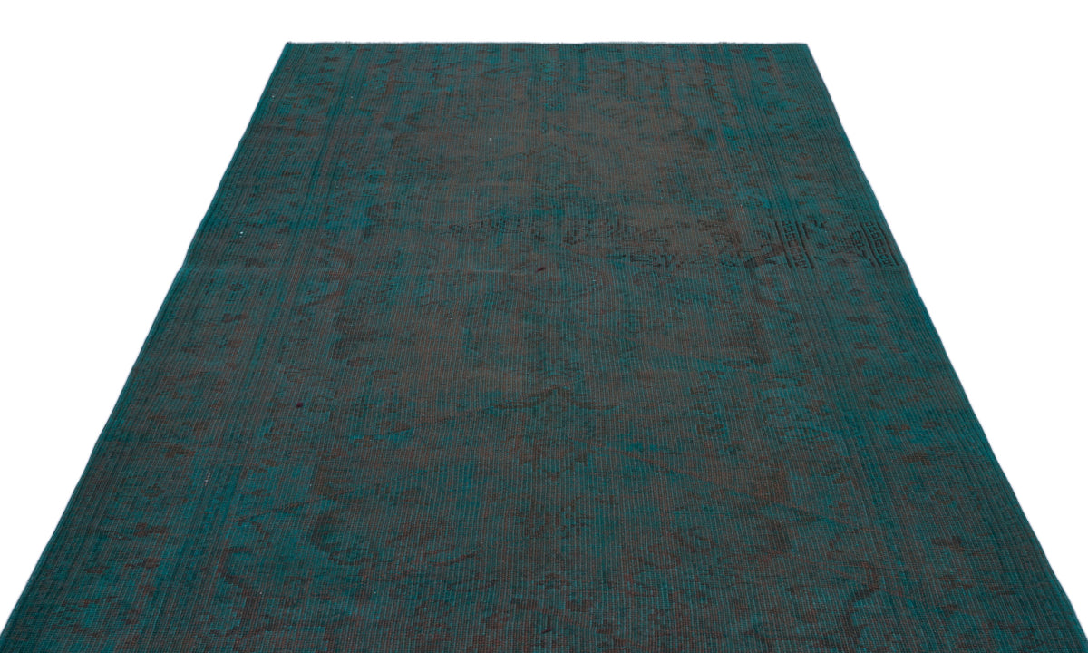 Turquoise  Over Dyed Vintage Rug 5&#39;6&#39;&#39; x 8&#39;8&#39;&#39; ft 167 x 263 cm