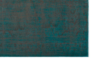 Turquoise  Over Dyed Vintage Rug 5'6'' x 8'8'' ft 167 x 263 cm