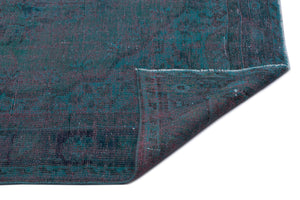 Blue Over Dyed Vintage Rug 5'2'' x 8'6'' ft 157 x 260 cm