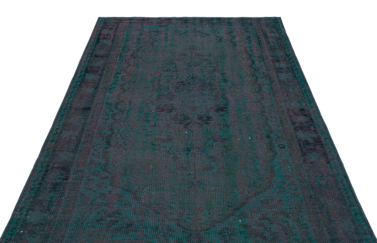 Blue Over Dyed Vintage Rug 5&#39;2&#39;&#39; x 8&#39;6&#39;&#39; ft 157 x 260 cm