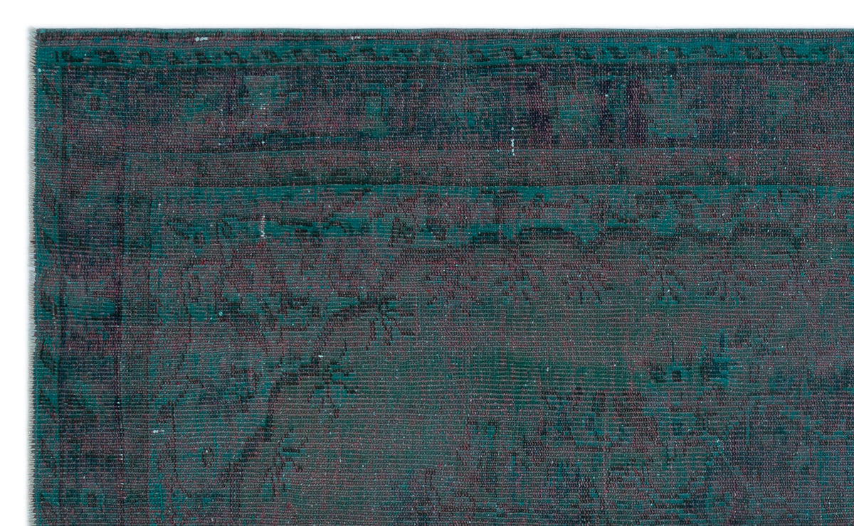 Blue Over Dyed Vintage Rug 5&#39;2&#39;&#39; x 8&#39;6&#39;&#39; ft 157 x 260 cm