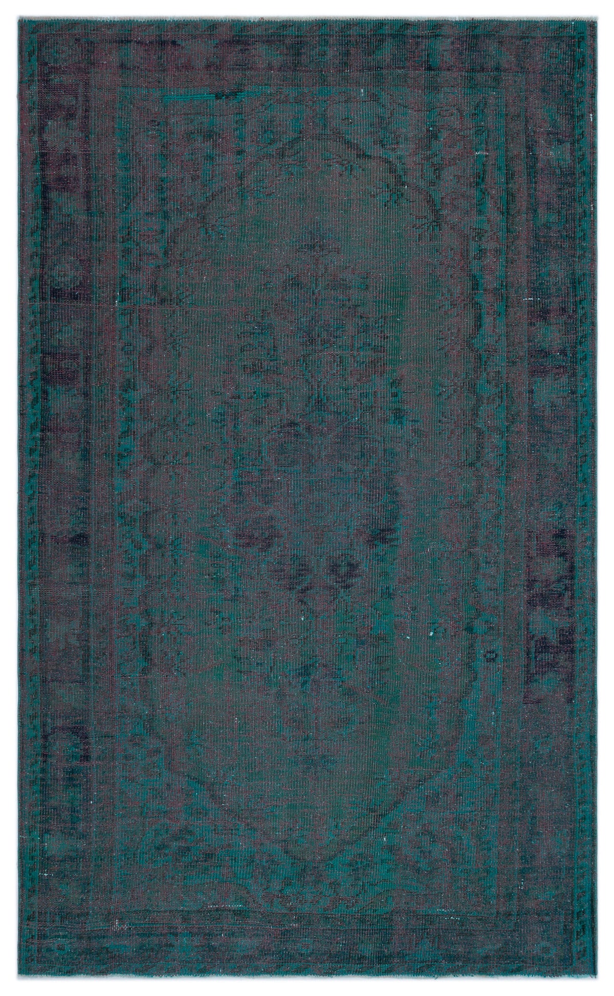 Blue Over Dyed Vintage Rug 5&#39;2&#39;&#39; x 8&#39;6&#39;&#39; ft 157 x 260 cm