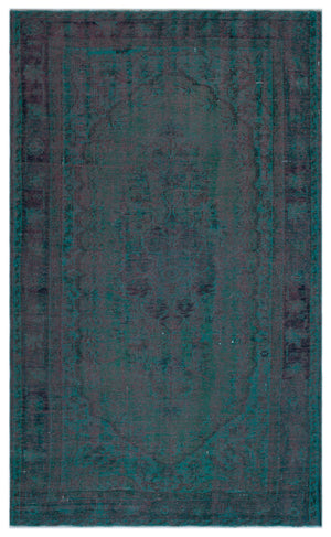 Blue Over Dyed Vintage Rug 5'2'' x 8'6'' ft 157 x 260 cm