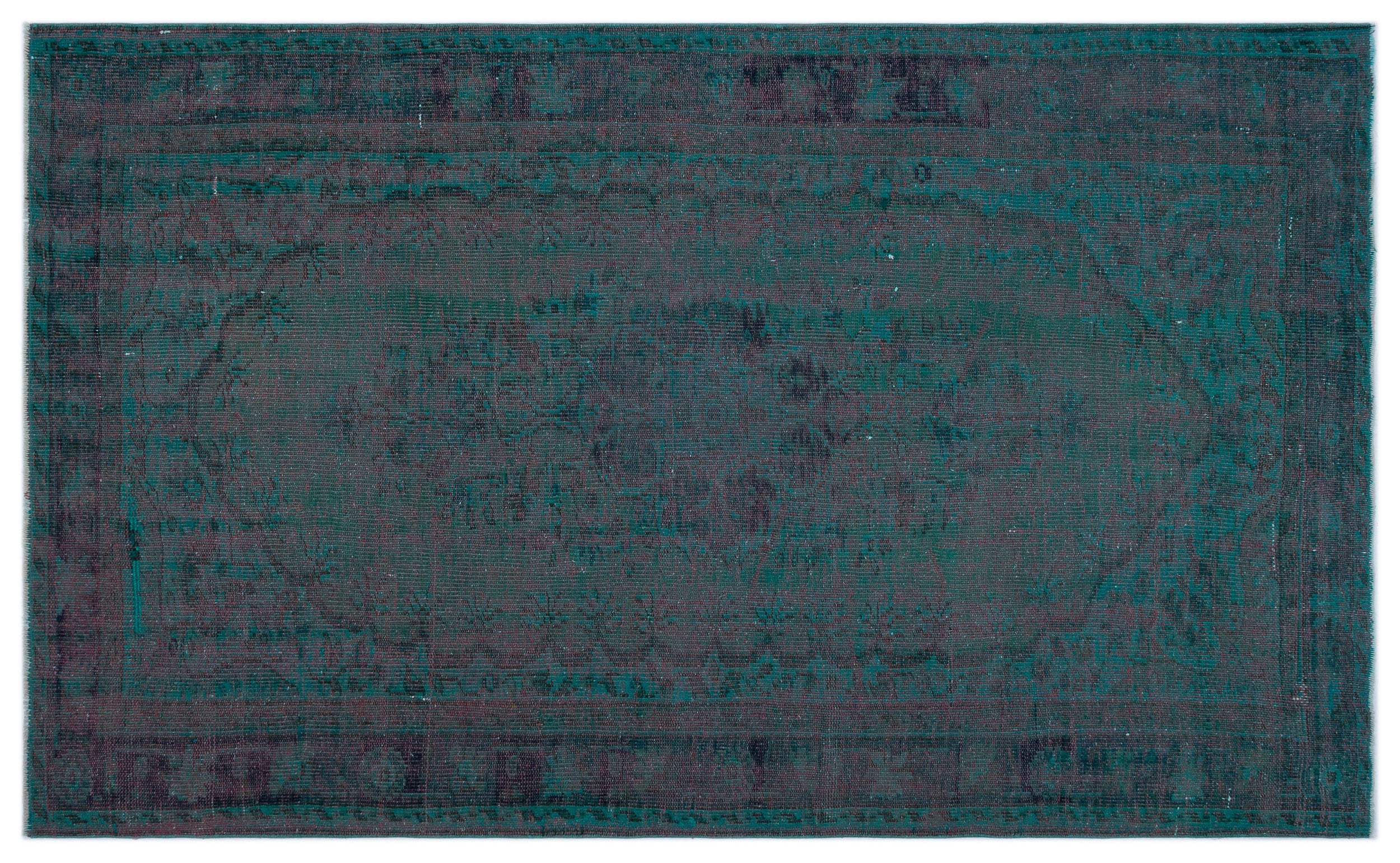 Blue Over Dyed Vintage Rug 5'2'' x 8'6'' ft 157 x 260 cm