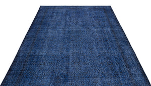 Blue Over Dyed Vintage Rug 5'11'' x 9'8'' ft 181 x 295 cm