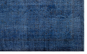 Blue Over Dyed Vintage Rug 5'11'' x 9'8'' ft 181 x 295 cm
