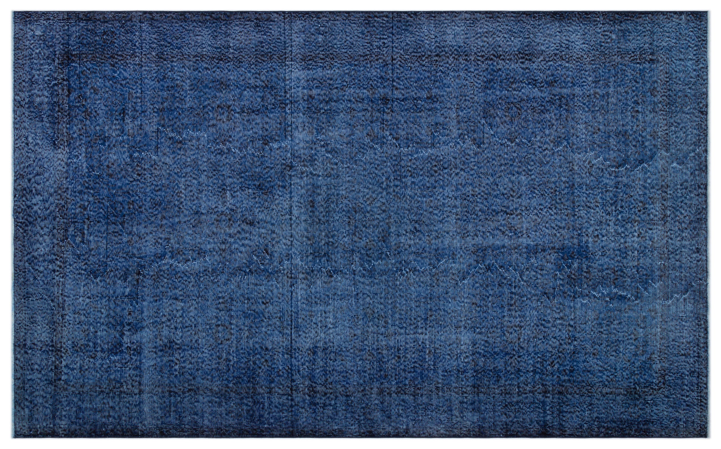 Blue Over Dyed Vintage Rug 5'11'' x 9'8'' ft 181 x 295 cm