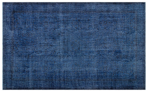 Blue Over Dyed Vintage Rug 5'11'' x 9'8'' ft 181 x 295 cm
