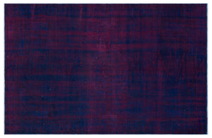 Blue Over Dyed Vintage Rug 5'11'' x 8'10'' ft 180 x 270 cm