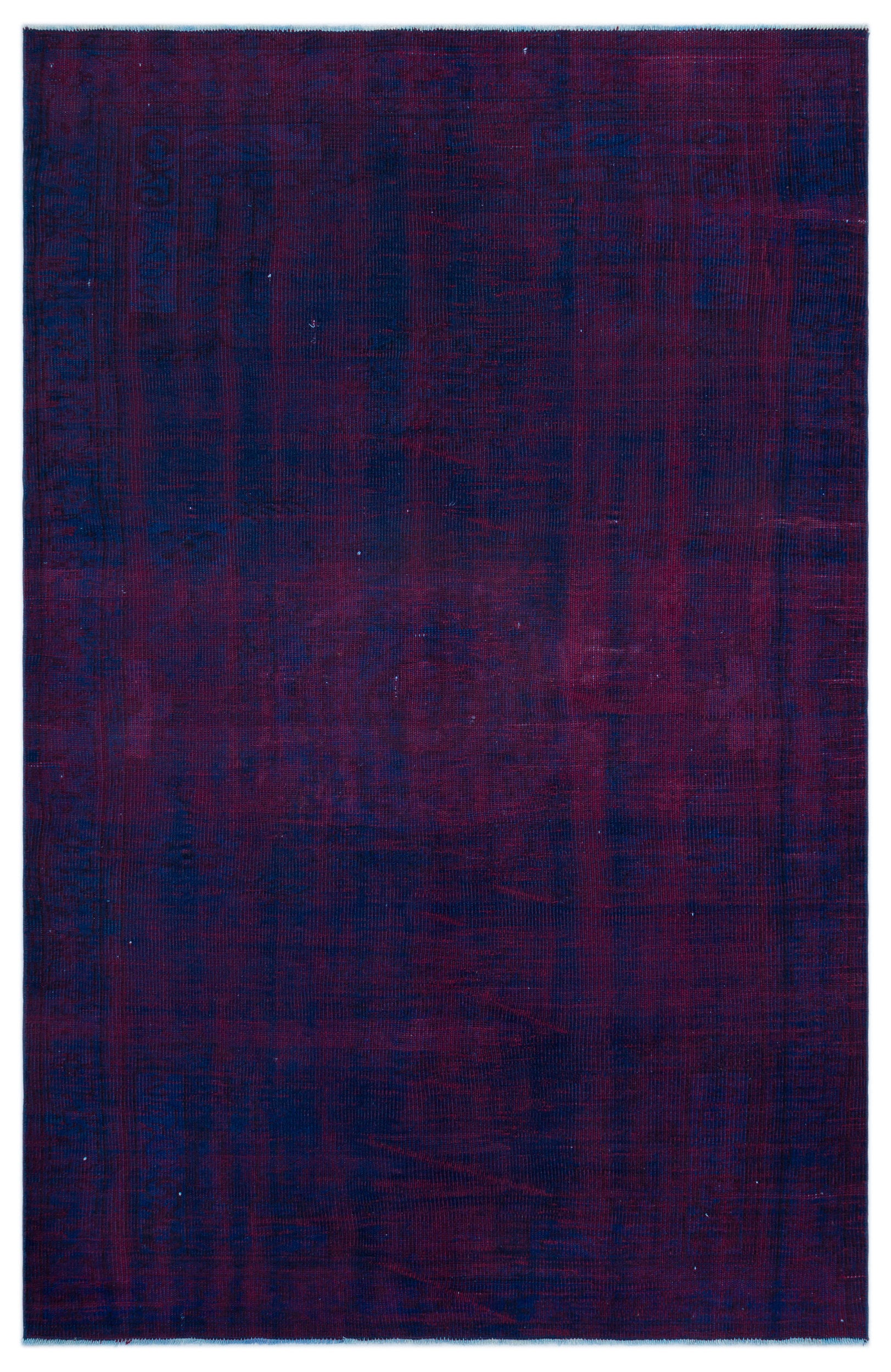 Blue Over Dyed Vintage Rug 5'11'' x 8'10'' ft 180 x 270 cm