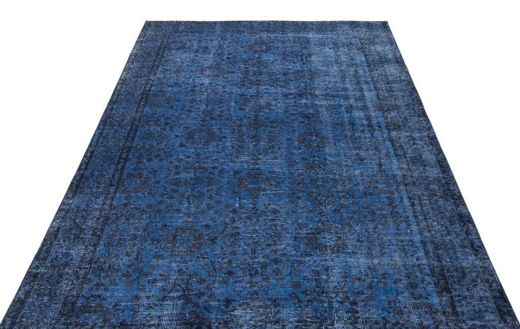 Blue Over Dyed Vintage Rug 5'3'' x 8'8'' ft 161 x 264 cm