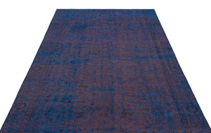 Blue Over Dyed Vintage Rug 5'5'' x 8'10'' ft 164 x 268 cm