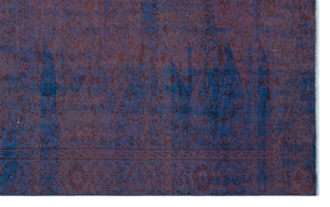 Blue Over Dyed Vintage Rug 5'5'' x 8'10'' ft 164 x 268 cm