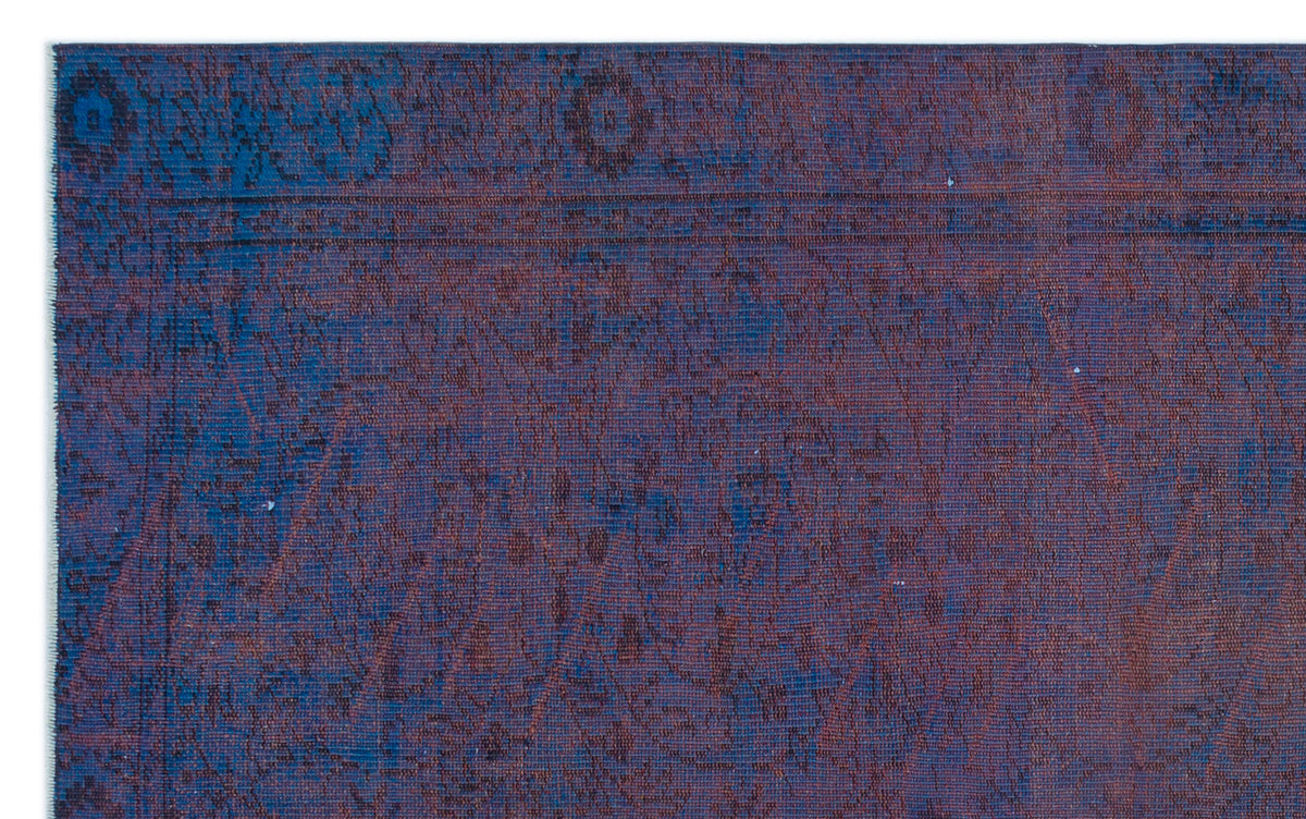Blue Over Dyed Vintage Rug 5&#39;5&#39;&#39; x 8&#39;10&#39;&#39; ft 164 x 268 cm