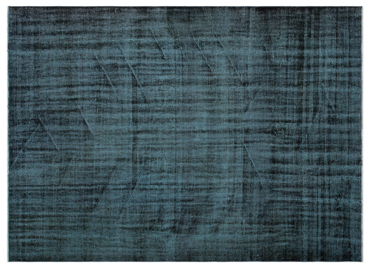 Black Over Dyed Vintage Rug 6&#39;4&#39;&#39; x 8&#39;9&#39;&#39; ft 192 x 266 cm