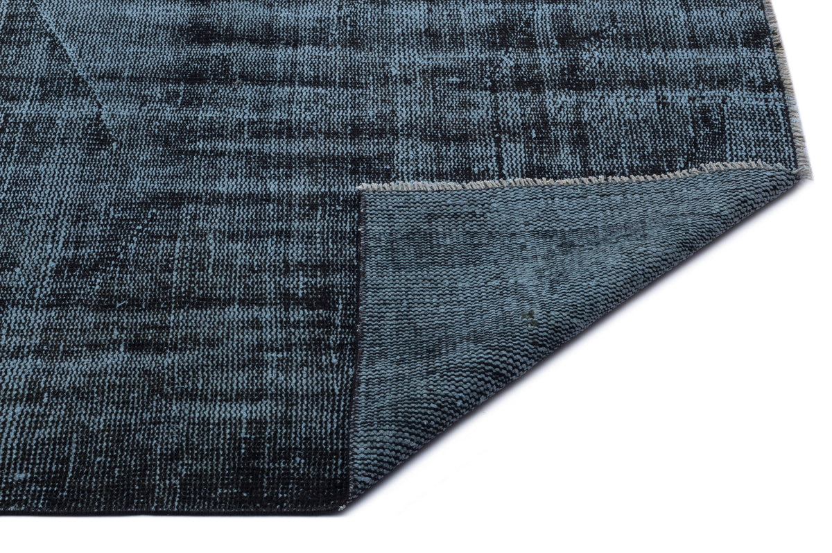 Black Over Dyed Vintage Rug 6&#39;4&#39;&#39; x 8&#39;9&#39;&#39; ft 192 x 266 cm